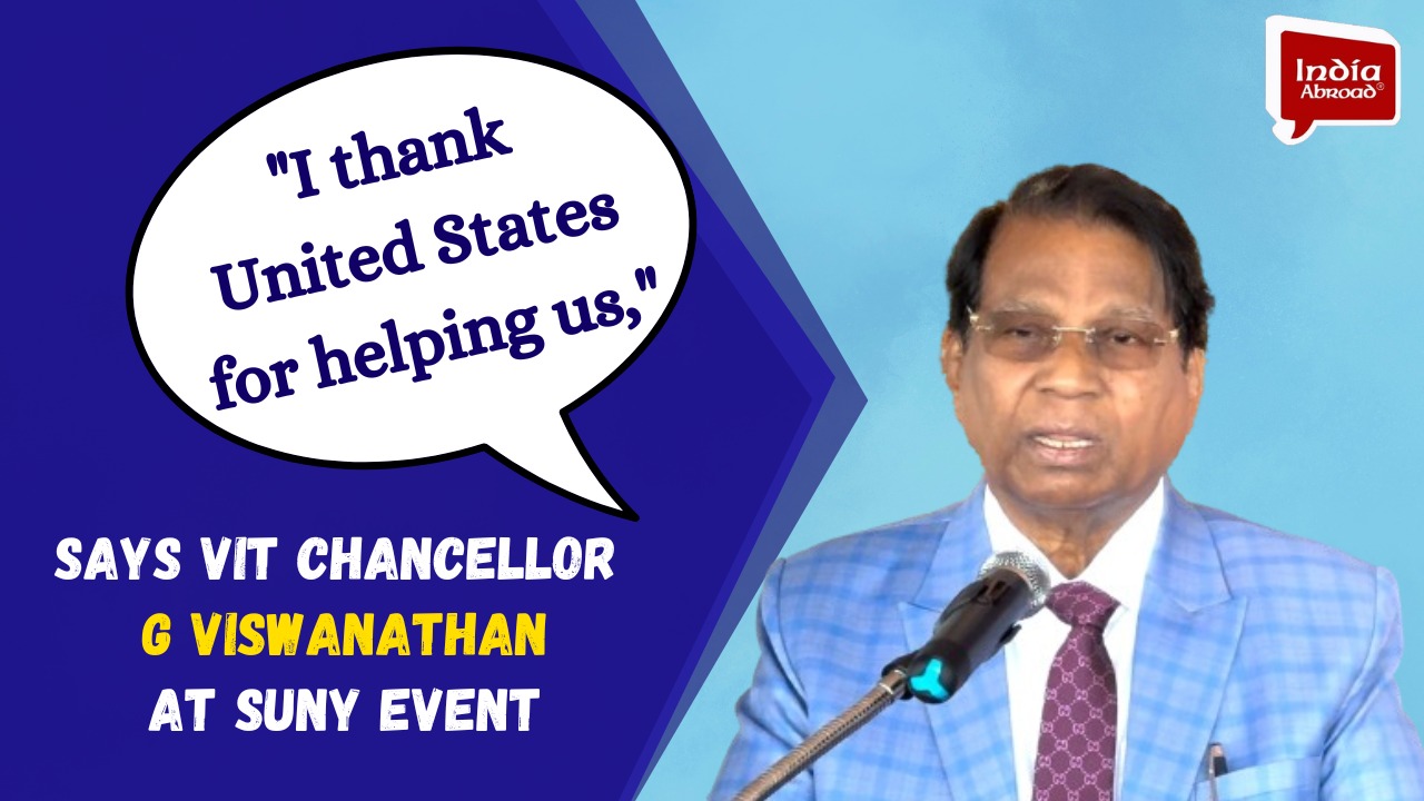 I thank United States for helping us, says VIT chancellor G Viswanathan at SUNY event